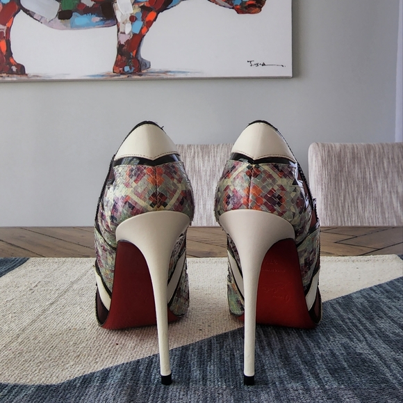 Christian Louboutin Explorete Multicolor Python Razor Edge Pump 100mm - Picture 4 of 6